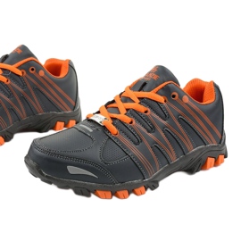 Šedý dámský sportovní trekking W118 pomerančový šedá 1