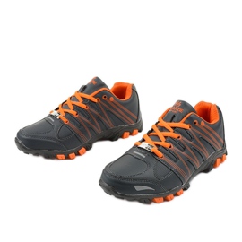 Šedý dámský sportovní trekking W118 pomerančový šedá 2