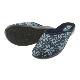 Velurové pantofle Adanex 25405 Navy blue námořnická modř modrý 3
