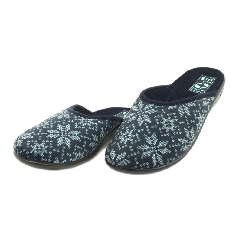 Velurové pantofle Adanex 25405 Navy blue námořnická modř modrý 2