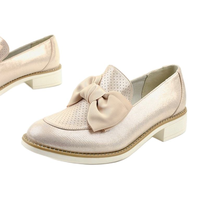 Černé nazouvací boty s mašlí RS-WED2 zlatý 1