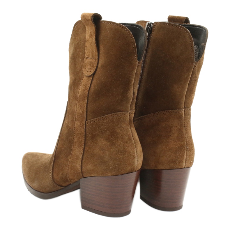 Kovbojské boty ze semišové kůže Gamis 4009 hnědý 3