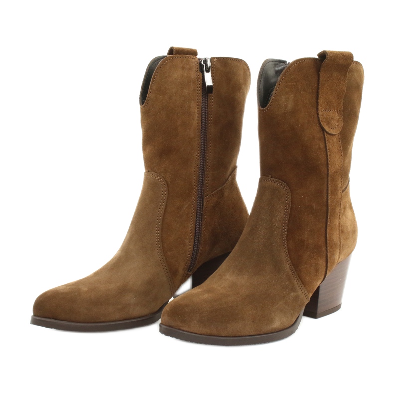 Kovbojské boty ze semišové kůže Gamis 4009 hnědý 2