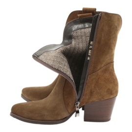 Kovbojské boty ze semišové kůže Gamis 4009 hnědý 4