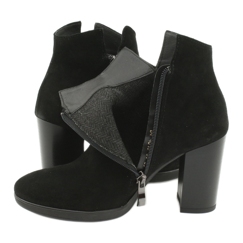 Gamis Kožené semišové kotníkové boty 4018 černé černá 4