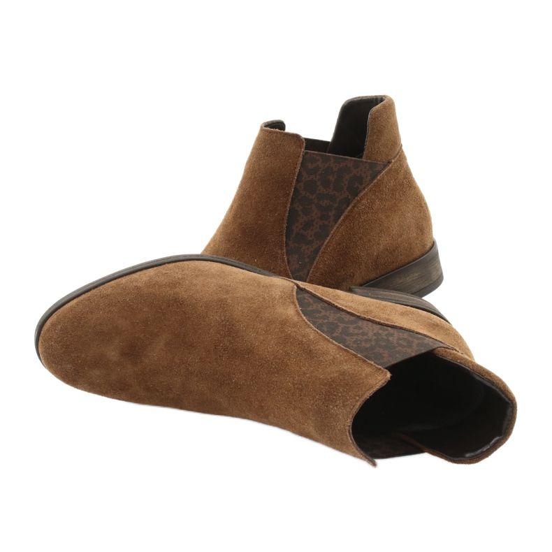 Gamis Semišové nazouvací kotníkové boty 4036 hnědé hnědý 4