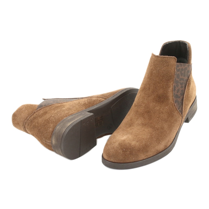 Gamis Semišové nazouvací kotníkové boty 4036 hnědé hnědý 3