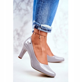 Dámské lodičky Sergio Leone Grey Lacquered Orsola šedá 1