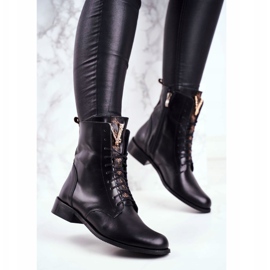 Dámské kozačky Nicole Leather Black 2593 černá 1