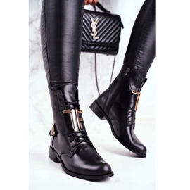 Dámské kozačky Nicole Leather Black 2591 černý zlatý 1