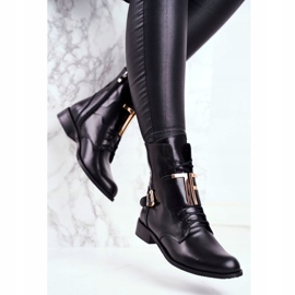 Dámské kozačky Nicole Leather Black 2591 černý zlatý 2