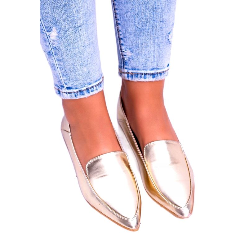 Dámské mokasíny Golden Mirror Lu Boo Mireldo zlatý 2