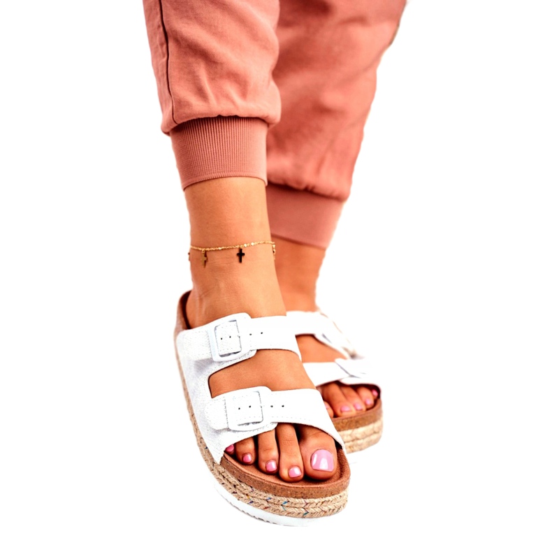 Dámské pantofle Big Star White FF274665 bílý vícebarevný 2