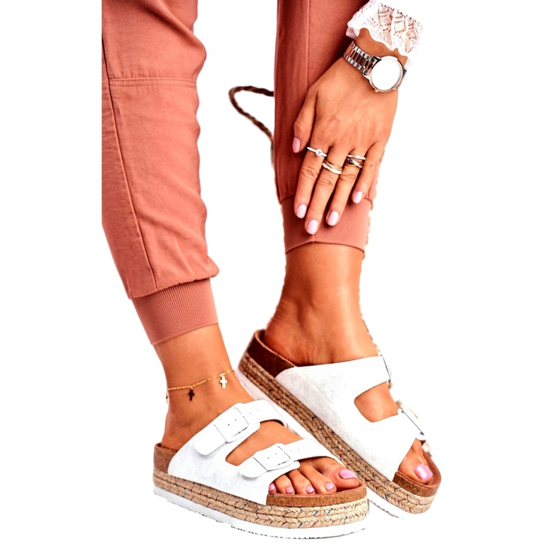 Dámské pantofle Big Star White FF274665 bílý vícebarevný 1