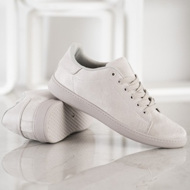 SHELOVET Šedé semišové tenisky šedá 2