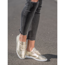 SHELOVET Zlaté tenisky s eko kůží zlatý 1