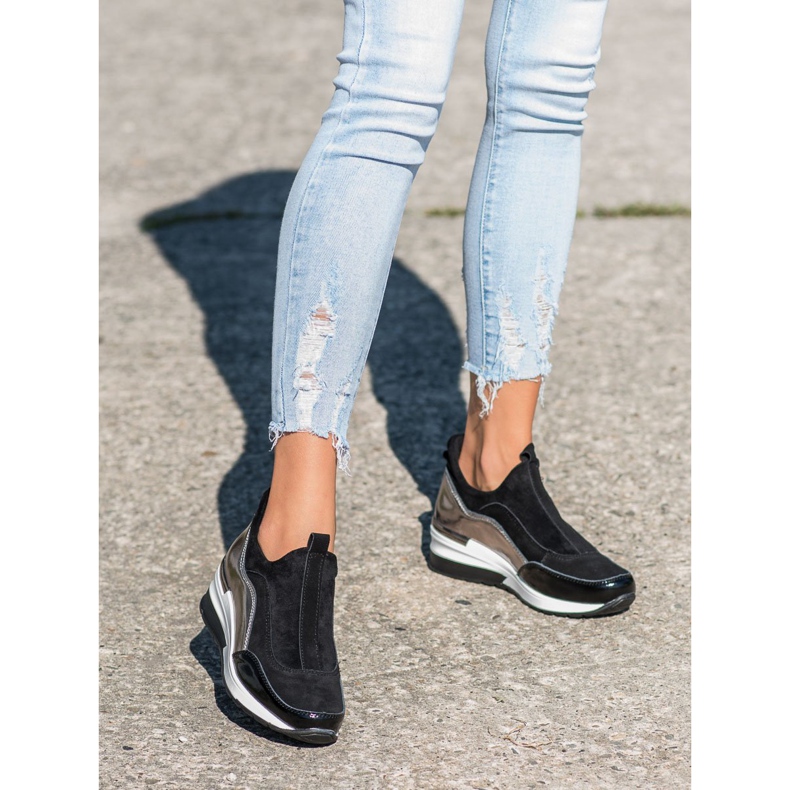 Kožené nazouvací boty VINCEZA černá 2