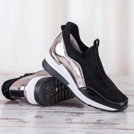 Kožené nazouvací boty VINCEZA černý 1