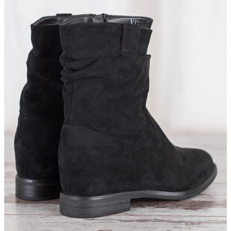 Kovbojské boty na klínu VINCEZA černý 2