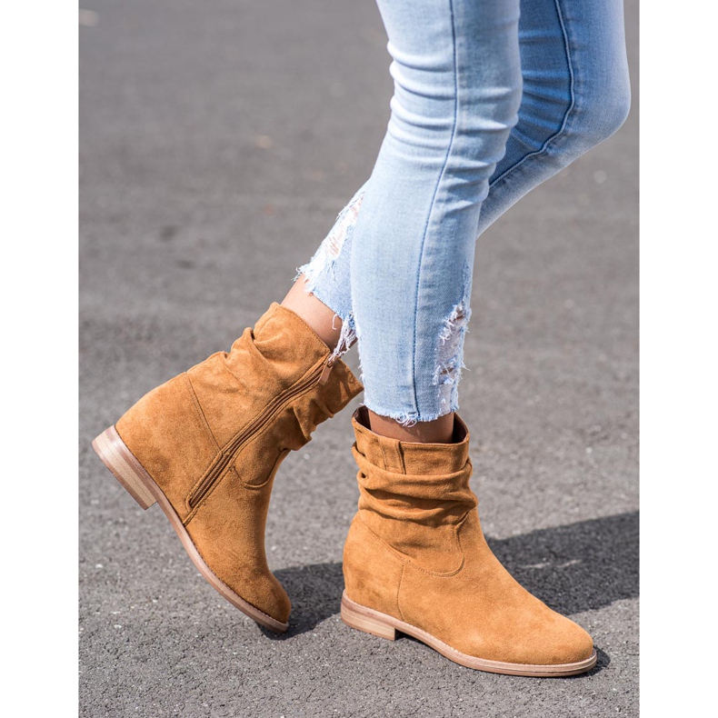 Kovbojské boty na klínu VINCEZA hnědý 1