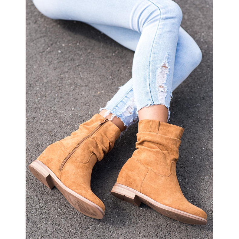 Kovbojské boty na klínu VINCEZA hnědý 2