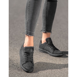 SHELOVET Černé semišové tenisky černý 2