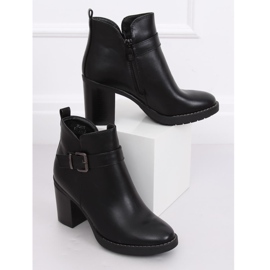 Černé kozačky na širokém podpatku BM-9078 Black černý 2