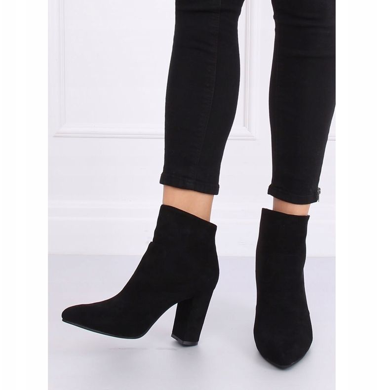Černé boty na podpatku TX-1802 Black černý 1