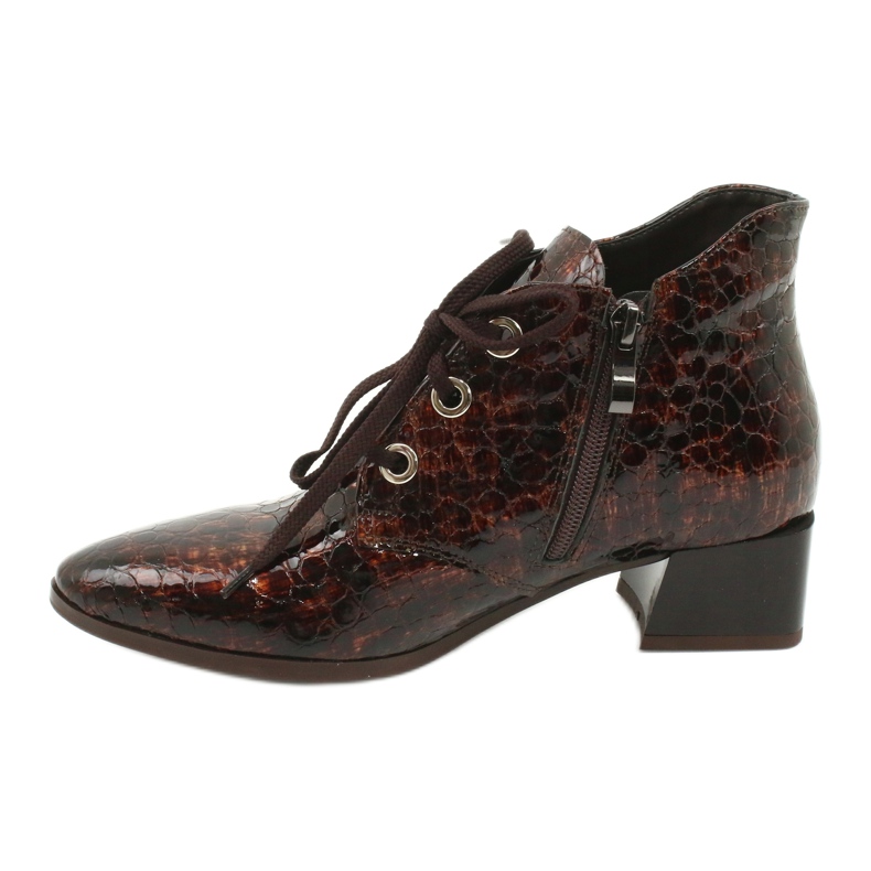 Gamis Lakované boty z hadí kůže 4055 hnědý 1