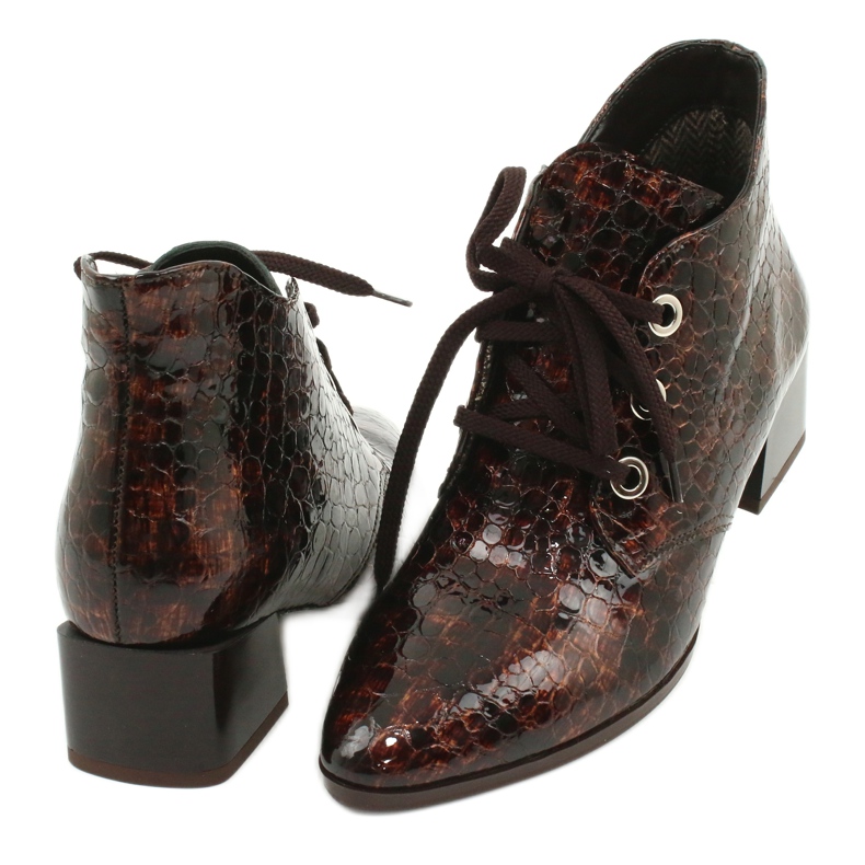 Gamis Lakované boty z hadí kůže 4055 hnědý 3