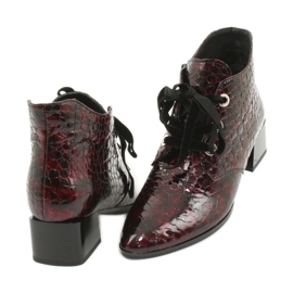 Gamis Lakované boty z hadí kůže 4055 černá červené 3