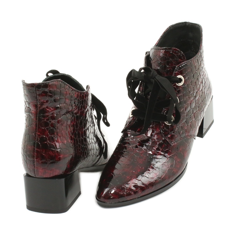 Gamis Lakované boty z hadí kůže 4055 černá červené 3