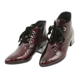 Gamis Lakované boty z hadí kůže 4055 černá červené 2