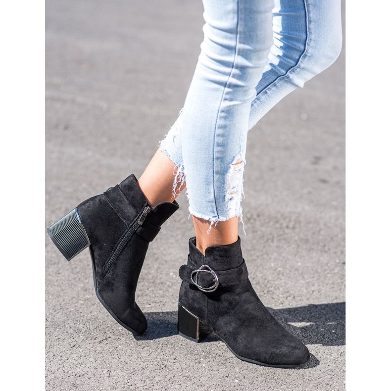 Goodin Boty s ozdobnou sponou černá 1