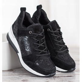 Filippo Černé kožené tenisky černý 1