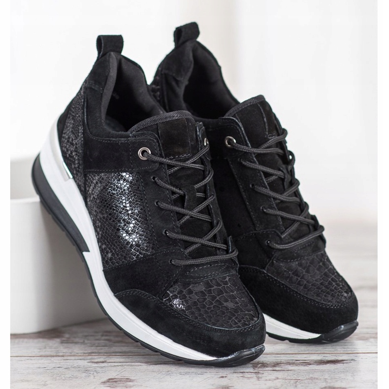 Filippo Černé kožené tenisky černý 1