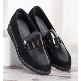 Filippo Módní kožené boty černá 1