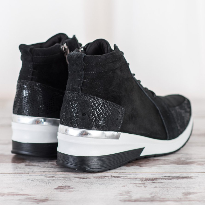 Filippo Šněrovací kožené boty černý 1