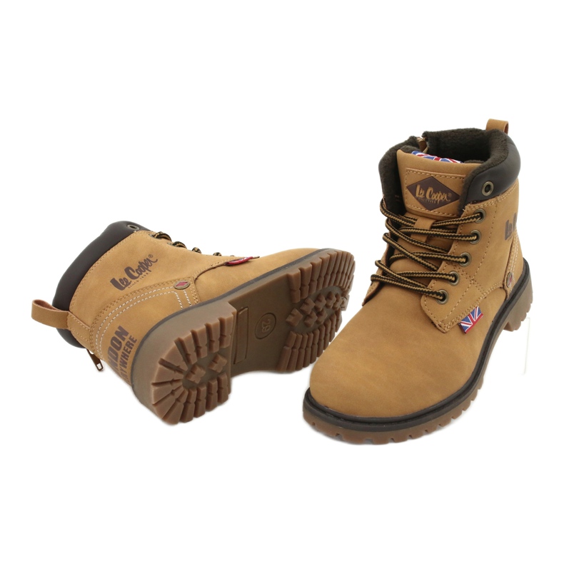 Lee Cooper KID CAMEL Trapery svázané zipem žluť 3