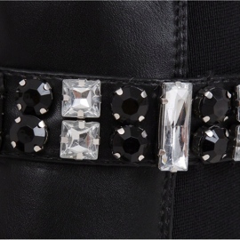 Boty zdobené kamínky černé CH19176 černé černá 1