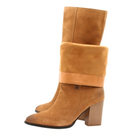 Semišové kovbojské boty Big Star GG274345 Camel hnědý žluť 4