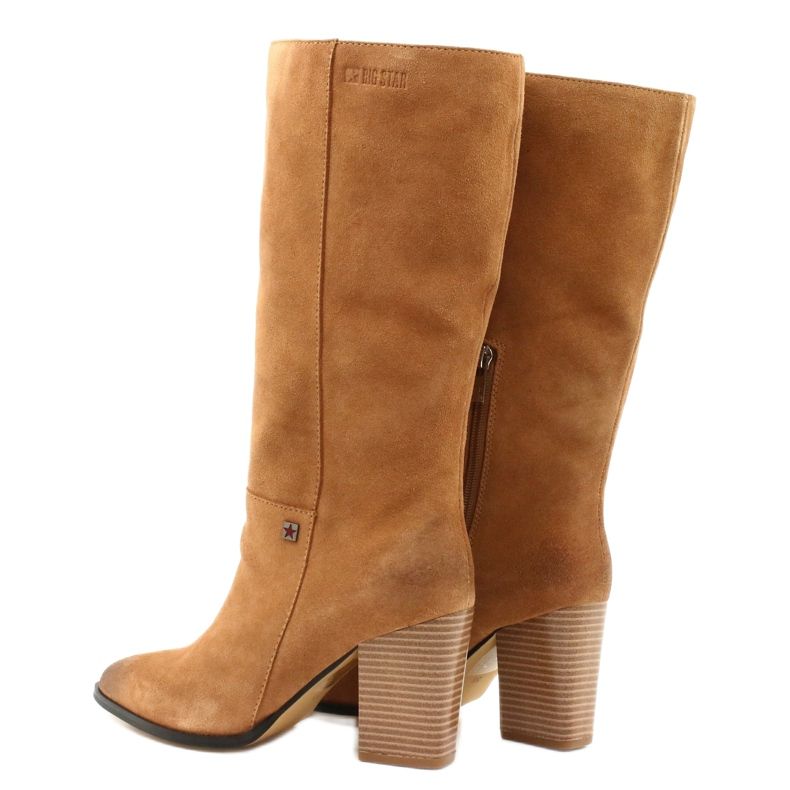 Semišové kovbojské boty Big Star GG274345 Camel hnědý žluť 3