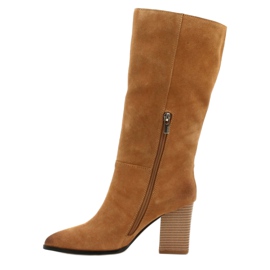 Semišové kovbojské boty Big Star GG274345 Camel hnědý žluť 1