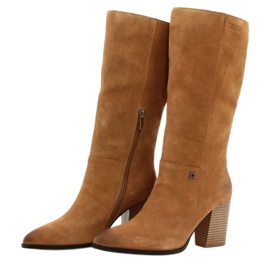 Semišové kovbojské boty Big Star GG274345 Camel hnědý žluť 2