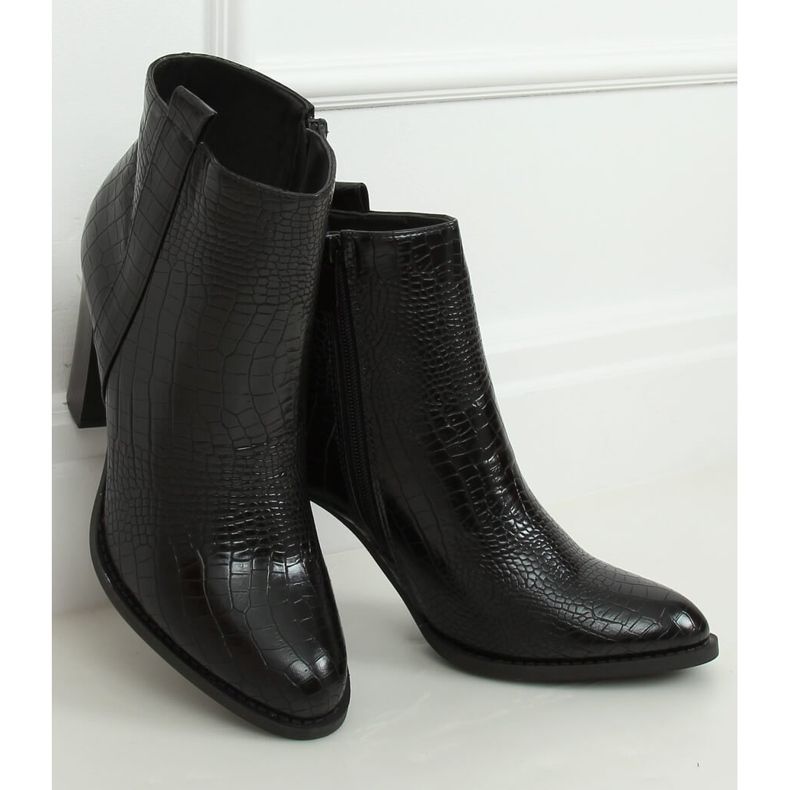 Černá hadí kůže vysoké podpatky UK10 černá 1