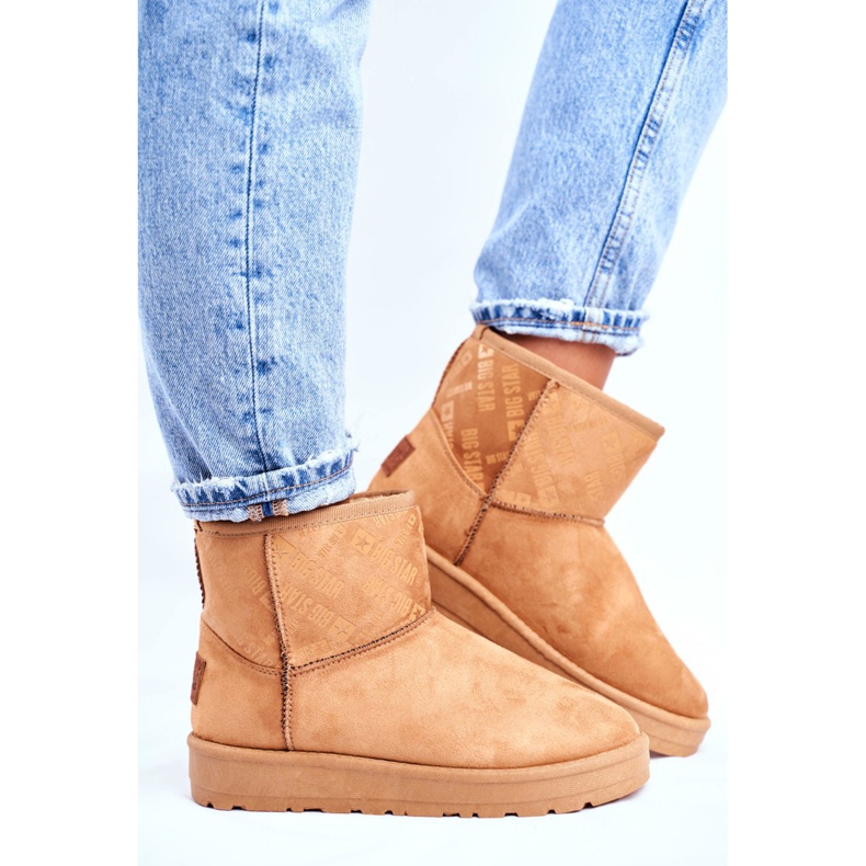 Dámské hnědé teplé sněhové boty Big Star GG274559 hnědý 2