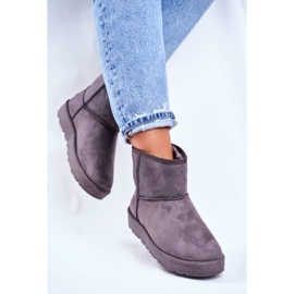 Dámské šedé teplé sněhové boty Big Star GG274558 šedá 2