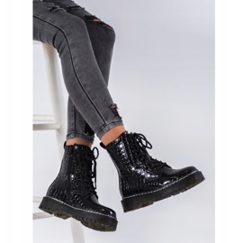 SHELOVET Boty se vzorem černý 1