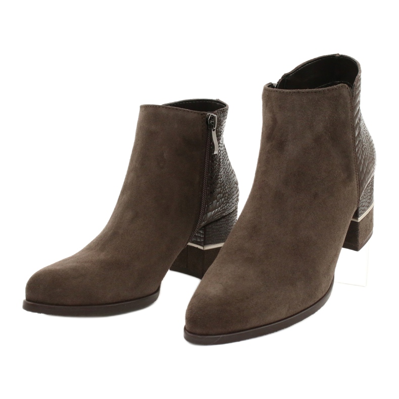 Gamis Dámské stylové semišové boty 4005 hnědé hnědý 2