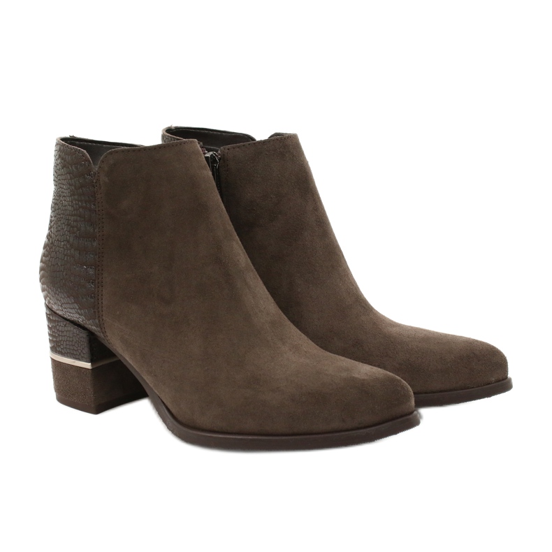 Gamis Dámské stylové semišové boty 4005 hnědé hnědý 4